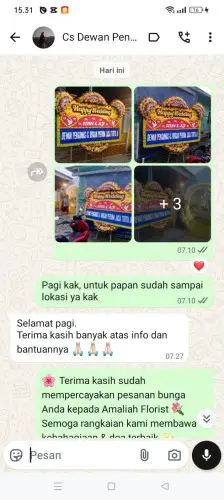 Testimonial Papan Bunga Pernikahan sawahkulon